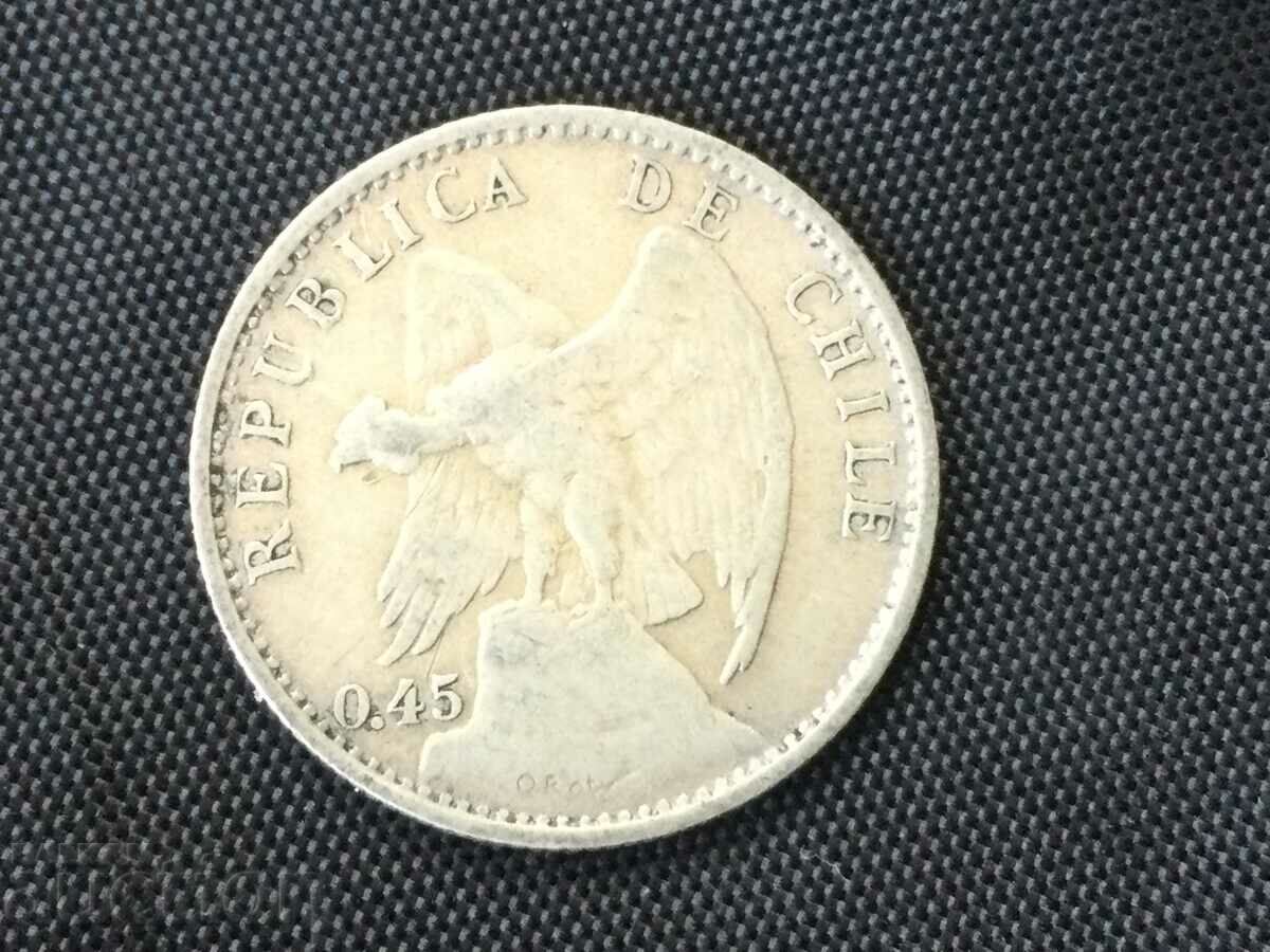 Chile 20 centavos 1916 condor silver with price 49.00 BGN | € 25.05