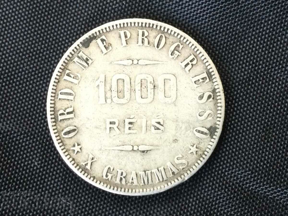 Brazil 1000 reis 1911 silver