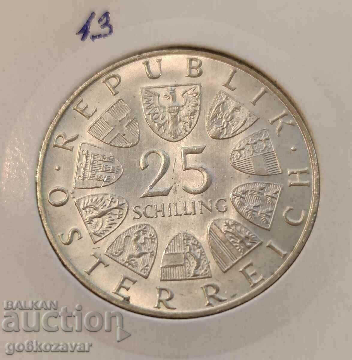 Австрия 25 шилинга 1970г Сребро UNC