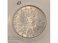 Австрия 25 шилинга 1970г Сребро UNC