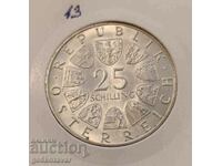 Austria 25 Shillings 1970 Silver UNC