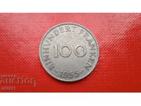 Saarland 100 franc coin