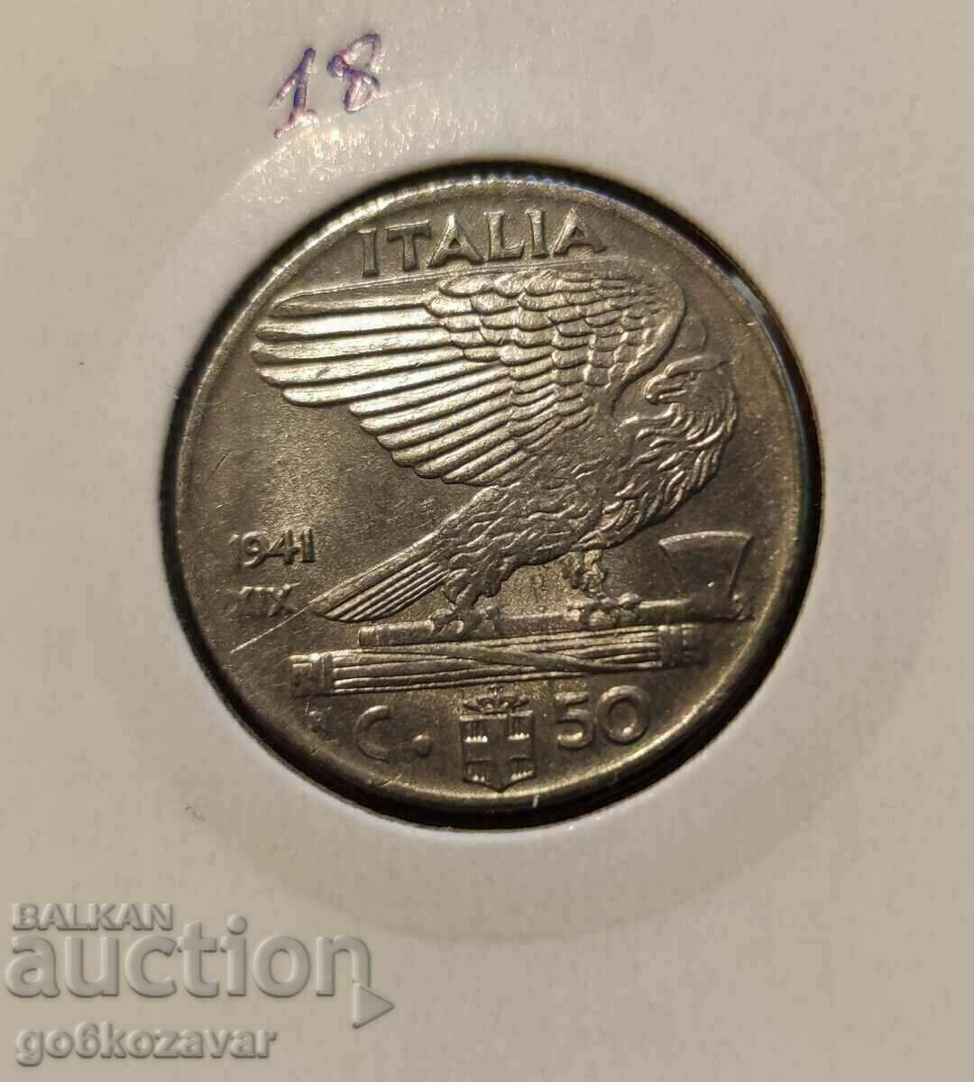 Италия 50 Чинтизими 1941г UNC