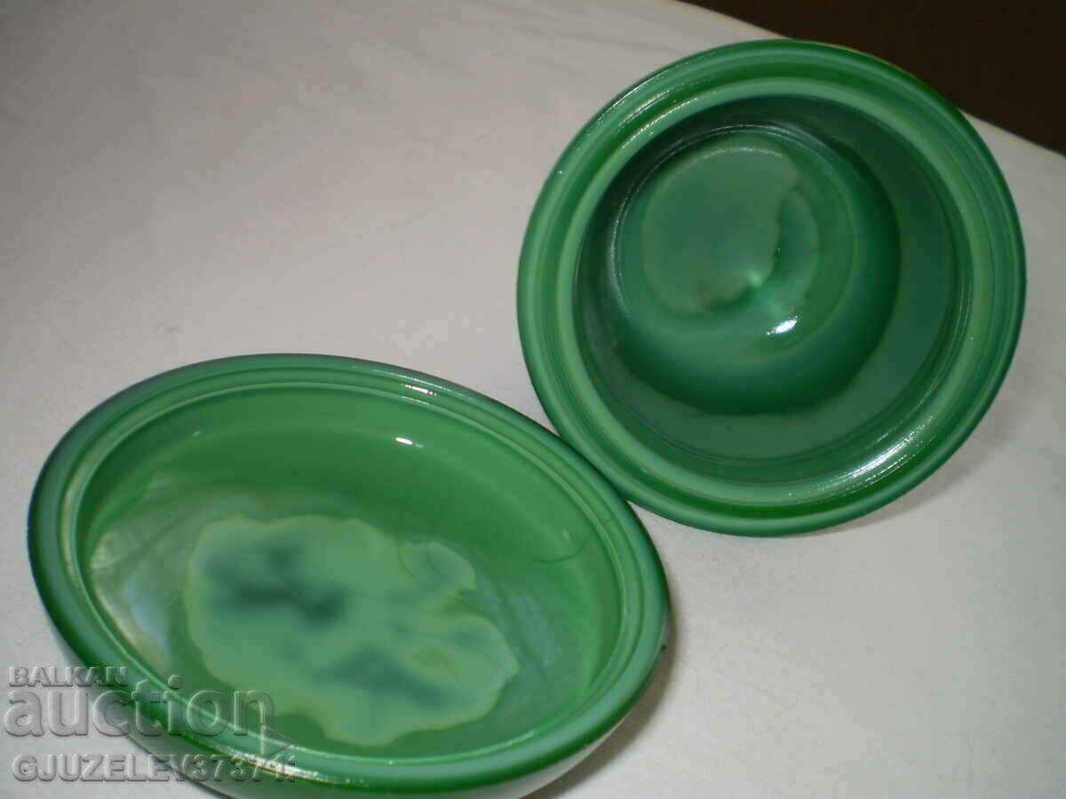 КУТИЯ зА БИЖУТА СТЪКЛО МАЛАХИТ произведено в Чихословакия - 7 КУТИЯ зА БИЖУТА СТЪКЛО МАЛАХИТ произведено в Чихословакия - 7