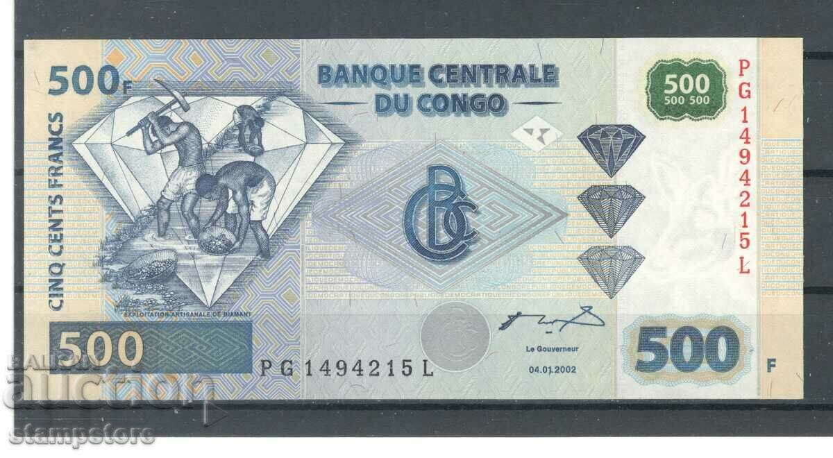 Конго - 500 франка 2002 г