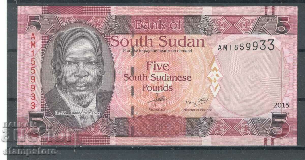 Sudanul de Sud - 5 lire sterline 2015