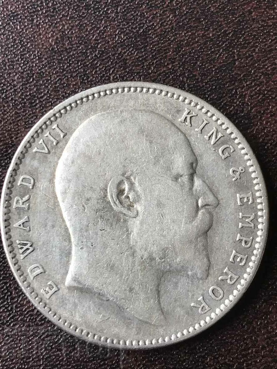 Βρετανός. Ινδία 1 ρουπία 1903 Edward VII Σπάνιο ασημένιο νόμισμα με τιμή 49.00 BGN | € 25.05 Βρετανός. Ινδία 1 ρουπία 1903 Edward VII Σπάνιο ασημένιο νόμισμα με τιμή 49.00 BGN | € 25.05