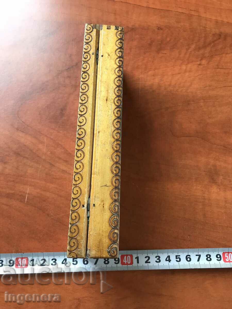PEN BOX WOOD ANTIQUE PYROGRAPHY FROM SOCA - 5 PEN BOX WOOD ANTIQUE PYROGRAPHY FROM SOCA - 5