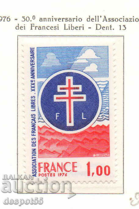 1976. France. 30 years of the Free French Association.