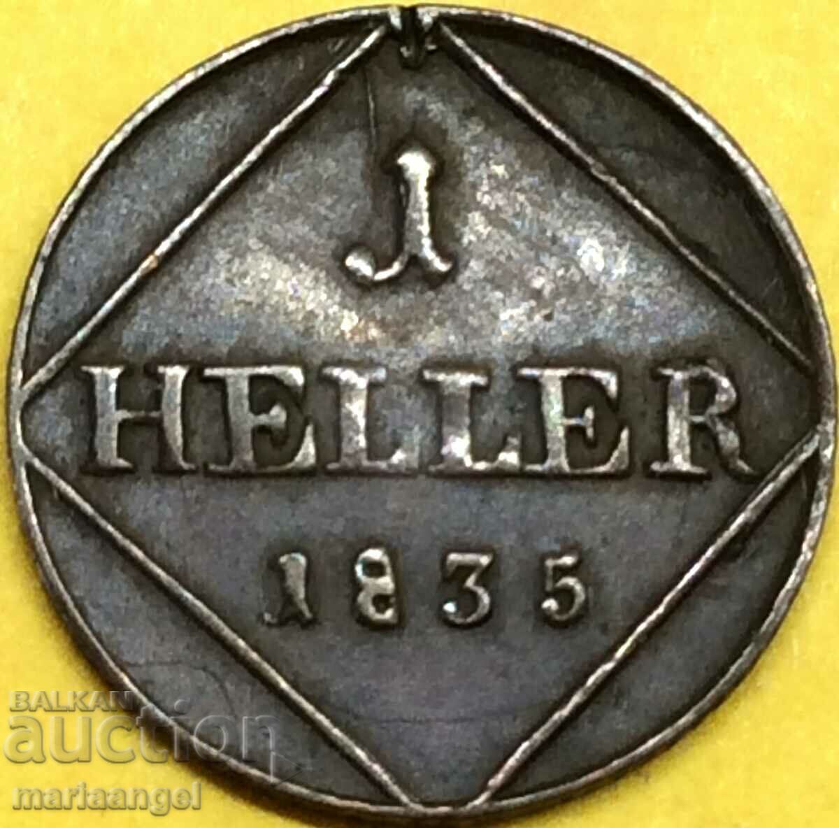 1 Heller 1835 Germania Bavaria