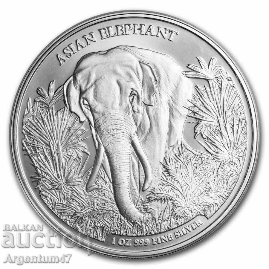 SILVER 1 OZ 2023 CAMBODIA - BIG FIVE - ELEPHANT