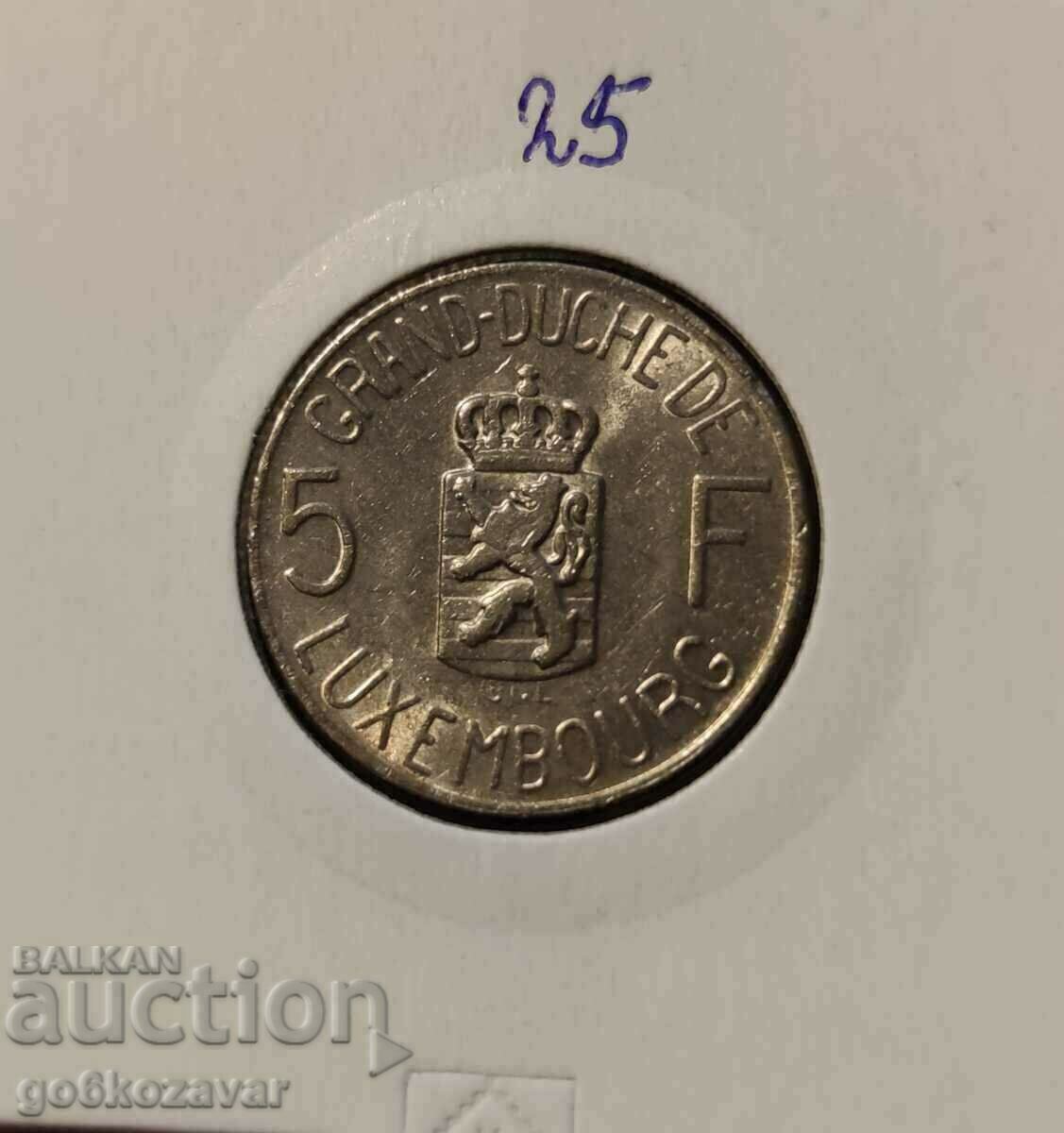 Luxembourg 5 francs 1962 UNC