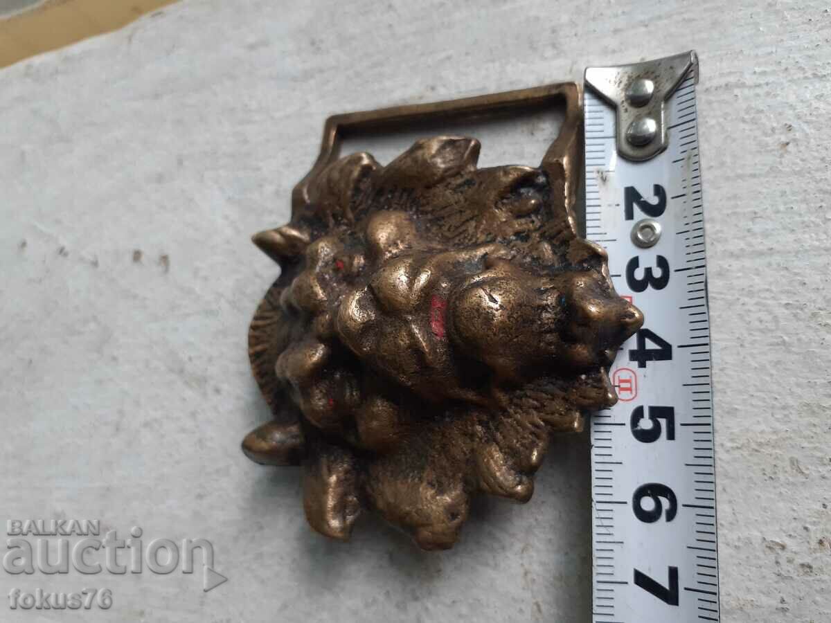 Unique old bronze lion head buckle - 6 Unique old bronze lion head buckle - 6