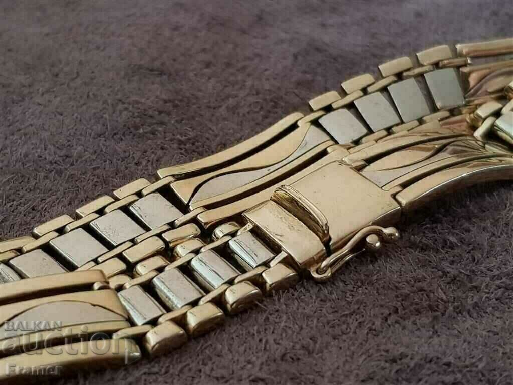 Auction GOLD 14 K Bicolor SOLID Stylish elegant gold bracelet Auction GOLD 14 K Bicolor SOLID Stylish elegant gold bracelet