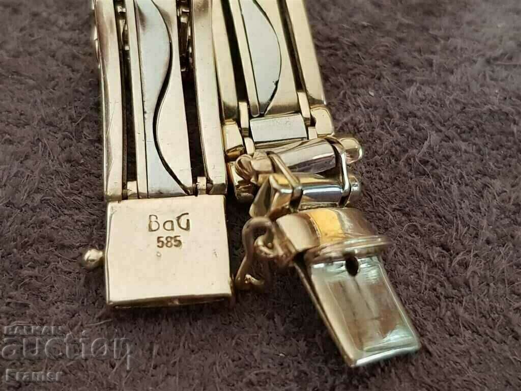 GOLD 14 K Bicolor SOLID Stylish elegant gold bracelet - 7 GOLD 14 K Bicolor SOLID Stylish elegant gold bracelet - 7