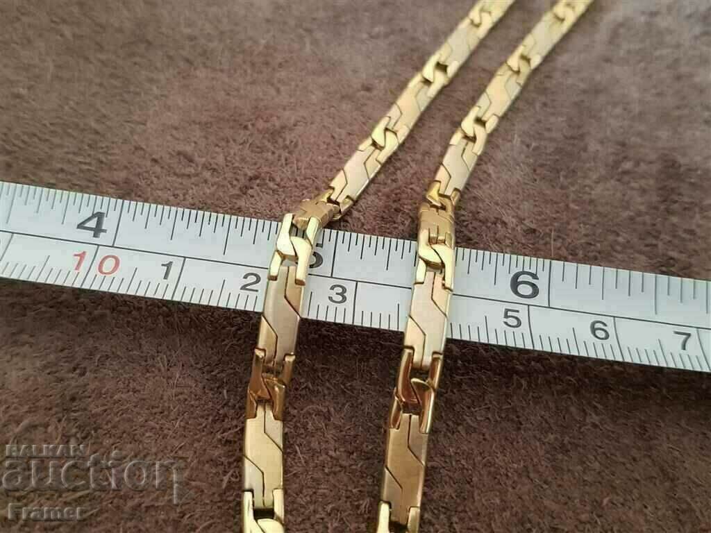 GOLD 14 K BI-COLOR STYLISH ELEGANT SOLID CHAIN CHAIN - 7 GOLD 14 K BI-COLOR STYLISH ELEGANT SOLID CHAIN CHAIN - 7