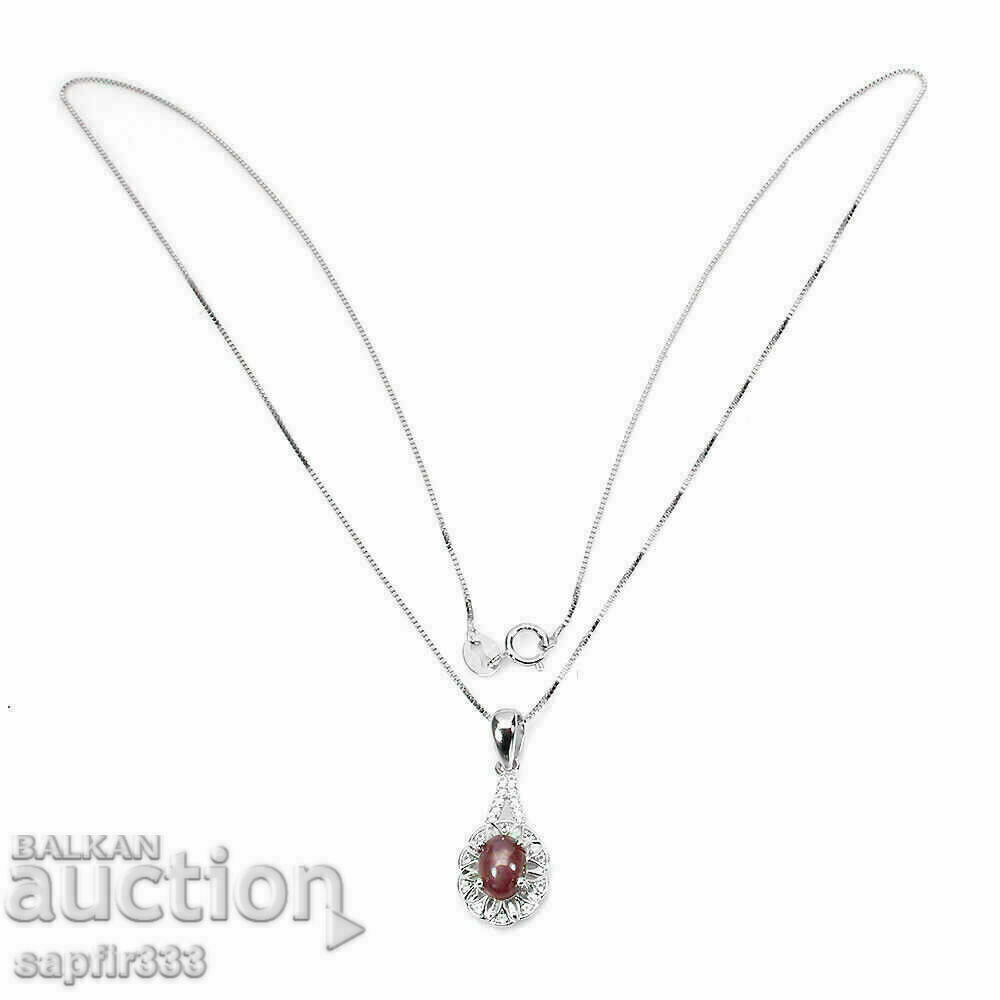 Auction UNIQUE NECKLACE WITH NATURAL STAR RUBY AND WHITE TOPAZS Auction UNIQUE NECKLACE WITH NATURAL STAR RUBY AND WHITE TOPAZS