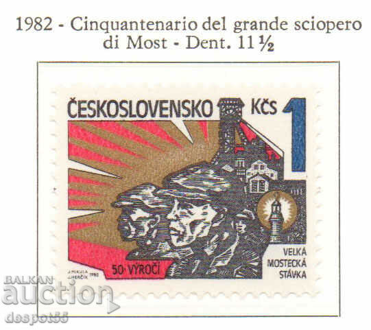 1982. Чехословакия. 50 г. от Голямата стачка на въгледобива.