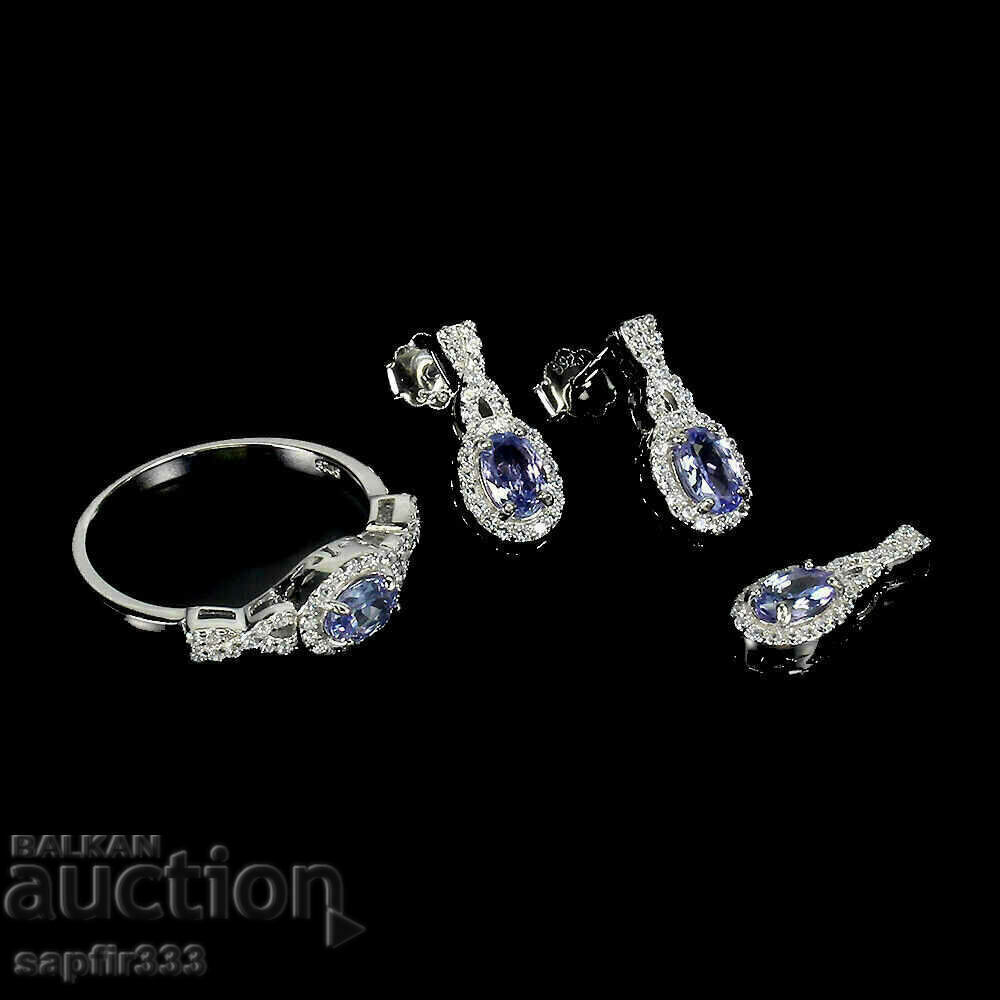 EXCITING DELICATE SET WITH NATURAL TANZANITES with price 660.00 BGN | € 337.45 EXCITING DELICATE SET WITH NATURAL TANZANITES with price 660.00 BGN | € 337.45