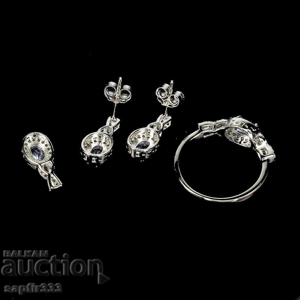 Auction EXCITING DELICATE SET WITH NATURAL TANZANITES Auction EXCITING DELICATE SET WITH NATURAL TANZANITES