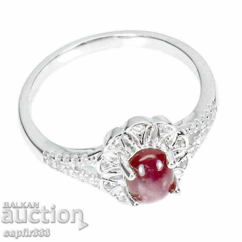 Auction UNIQUE RING WITH NATURAL STAR RUBY AND WHITE TOPAZS Auction UNIQUE RING WITH NATURAL STAR RUBY AND WHITE TOPAZS