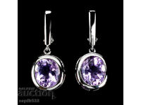 ROYAL SILVER EARRINGS WITH NATURAL LARGE AMETHYSTS