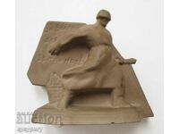 Old Russian USSR porcelain statuette figure soldier WWII