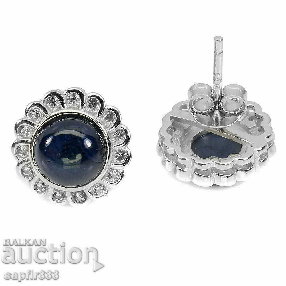 Auction NATURAL STAR SAPPHIRE AND WHITE TOPAZS SILVER EARRINGS Auction NATURAL STAR SAPPHIRE AND WHITE TOPAZS SILVER EARRINGS