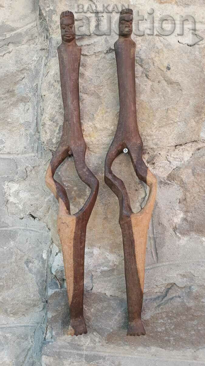 старинни примитивни дървени фигури igbo идол тотем лот