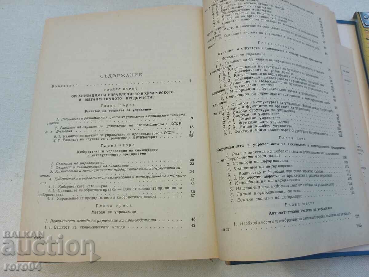 Auction  ORGANIZATION OF THE CHEMICAL AND METALLURGICAL ENTERPRISE