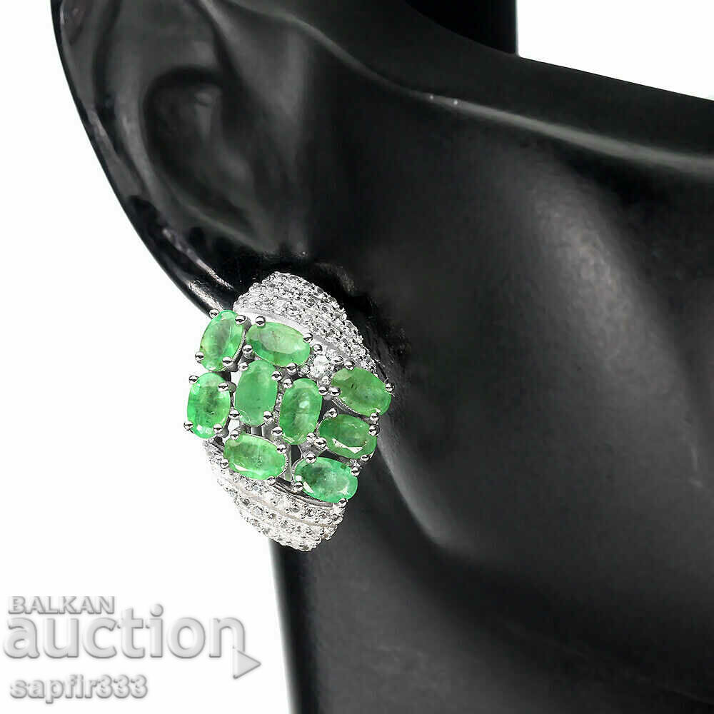 DESIGNER ROYAL EARRINGS WITH NATURAL EMERALDS AND TOPAZS with price 692.00 BGN | € 353.81 DESIGNER ROYAL EARRINGS WITH NATURAL EMERALDS AND TOPAZS with price 692.00 BGN | € 353.81