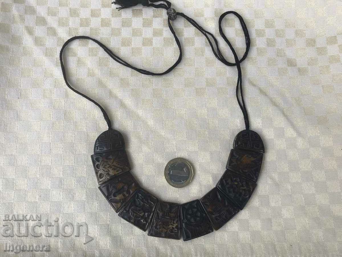 NECKLACE JEWELRY NECKLACE FROM ELEMENTS OF BUFFALO HORN