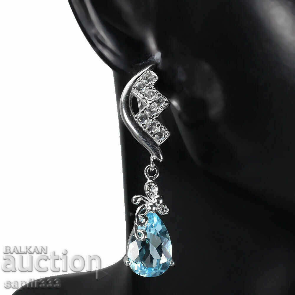 GORGEOUS SILVER EARRINGS WITH NATURAL BLUE AND WHITE TOPAZS with price 277.00 BGN | € 141.63 GORGEOUS SILVER EARRINGS WITH NATURAL BLUE AND WHITE TOPAZS with price 277.00 BGN | € 141.63