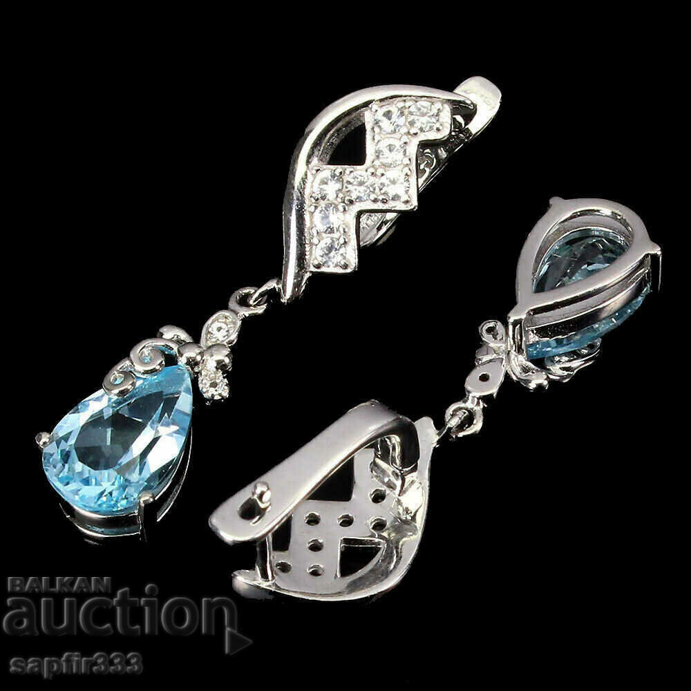 Auction GORGEOUS SILVER EARRINGS WITH NATURAL BLUE AND WHITE TOPAZS Auction GORGEOUS SILVER EARRINGS WITH NATURAL BLUE AND WHITE TOPAZS