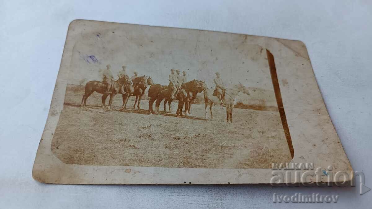 Photo Officers on horses at the front 1917 PSV