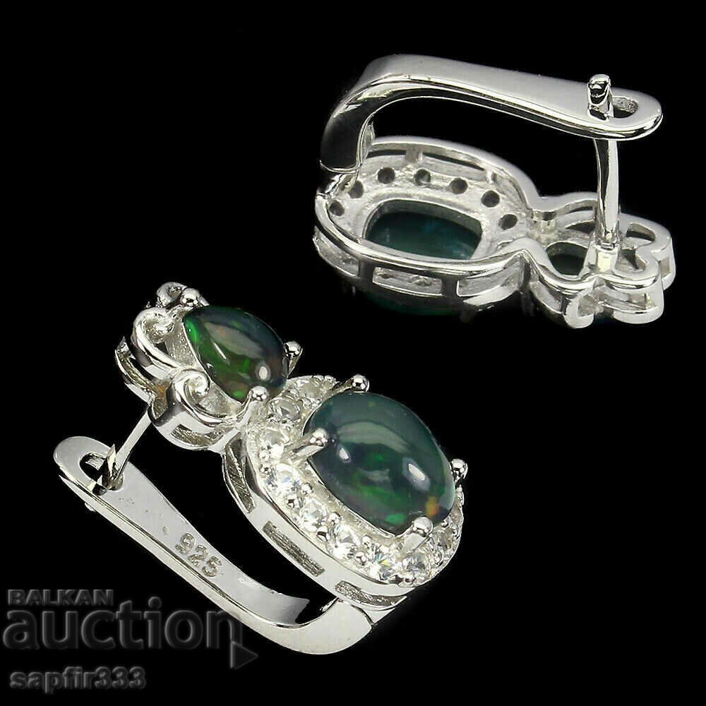 Auction STYLISH FINE DESIGNER EARRINGS WITH NATURAL BLACK OPALS Auction STYLISH FINE DESIGNER EARRINGS WITH NATURAL BLACK OPALS