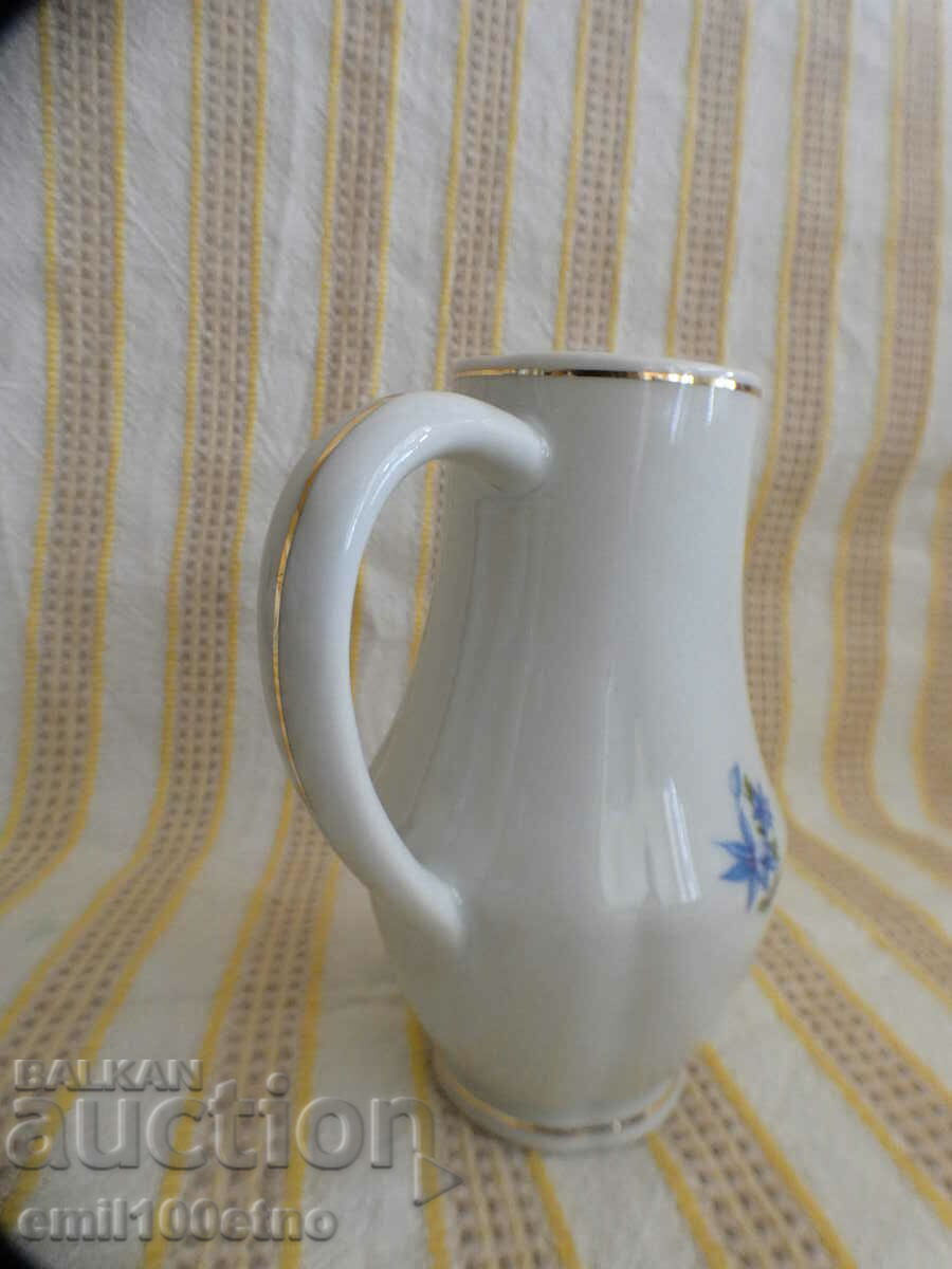 Auction  Small beautiful jug, old Bulgarian porcelain Kitka Novi Pazar