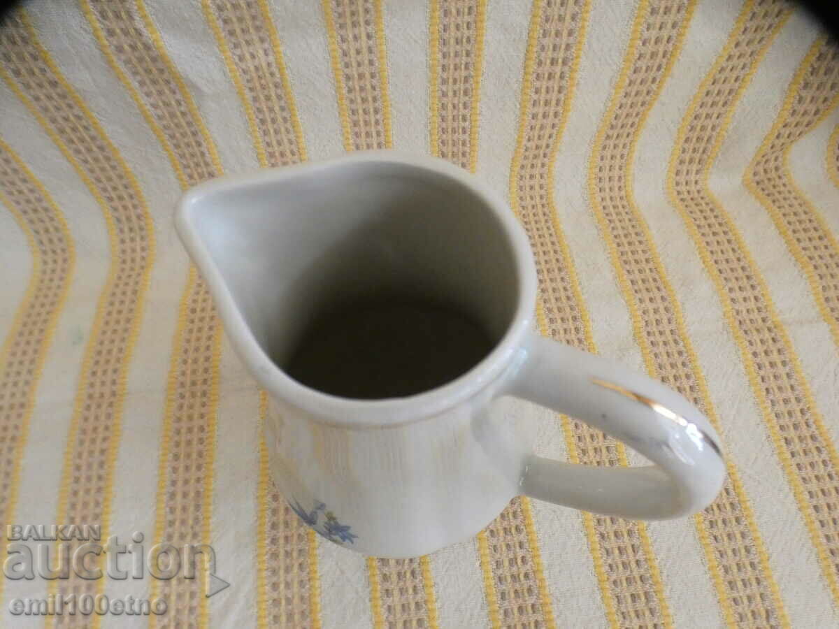Small beautiful jug, old Bulgarian porcelain Kitka Novi Pazar - 5