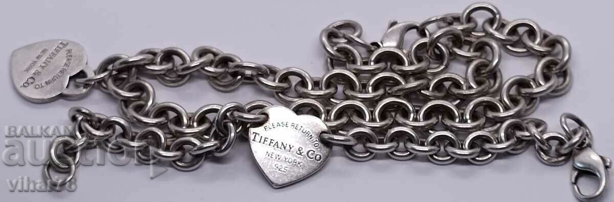 Auction  Brand TIFFANY Sterling Silver Necklace and Bracelet Set