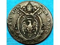 1/4 bayocco 1824 quatrain Leo XII Vatican Rome - exc. rare