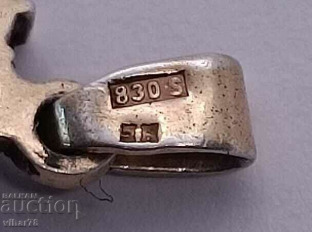 Όμορφο ασημένιο μενταγιόν με γρανάτη - 5