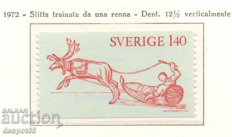 1972. Швеция. Мотив - впряг с елен.