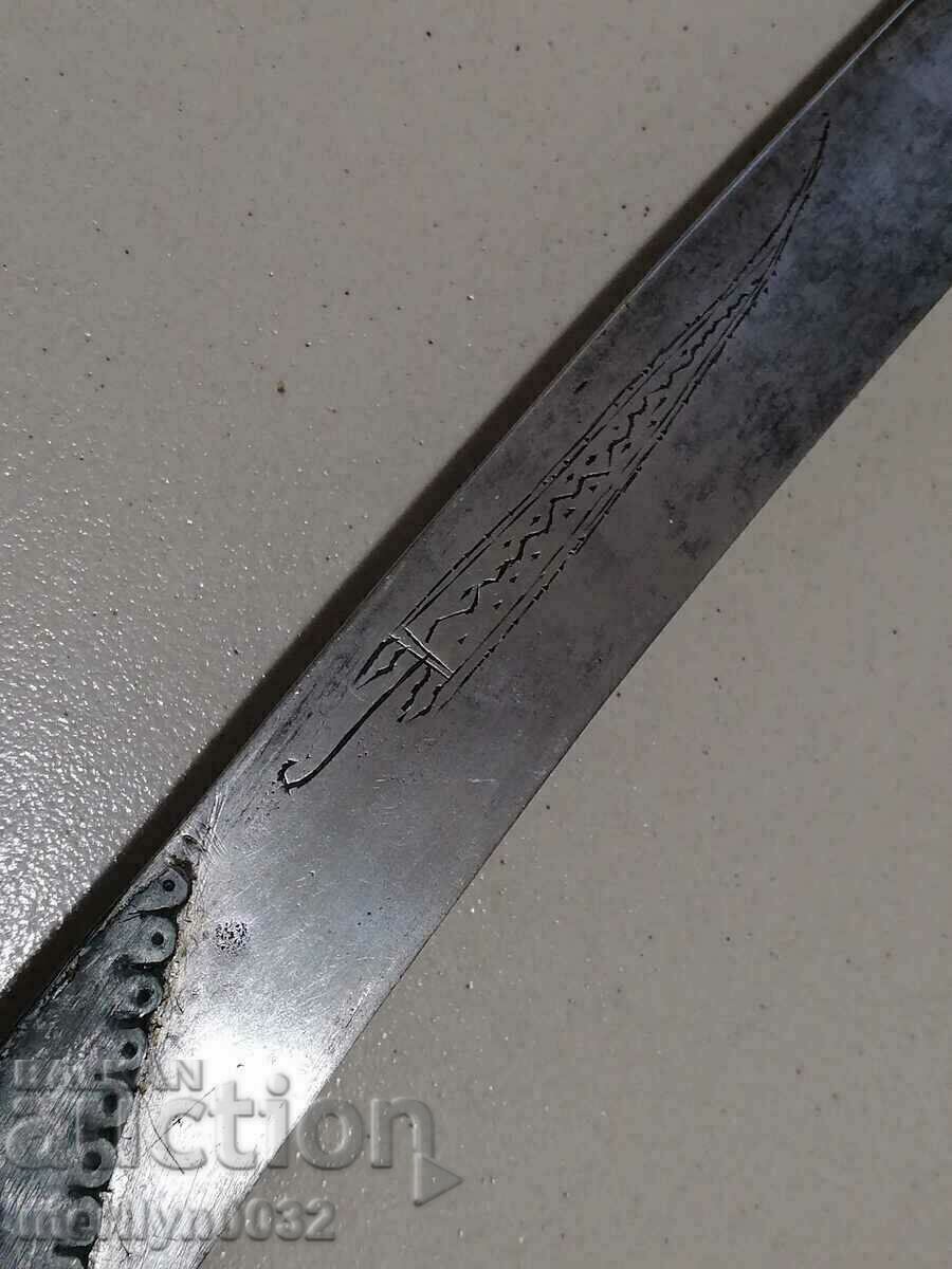 Delivery of A scimitar with a stamp and engravings with a kaniya karakulak khayduški knife saber Delivery of A scimitar with a stamp and engravings with a kaniya karakulak khayduški knife saber