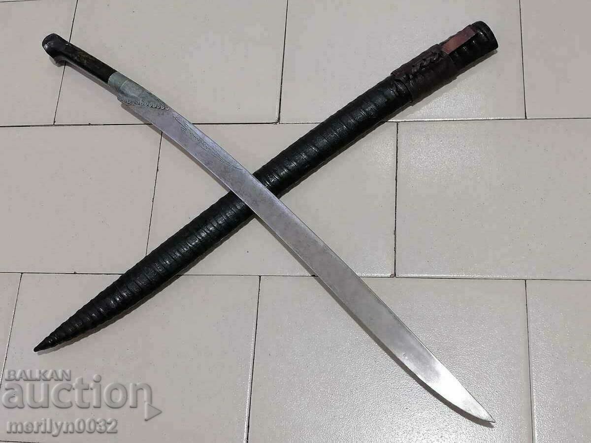 A scimitar with a stamp and engravings with a kaniya karakulak khayduški knife saber - 6 A scimitar with a stamp and engravings with a kaniya karakulak khayduški knife saber - 6
