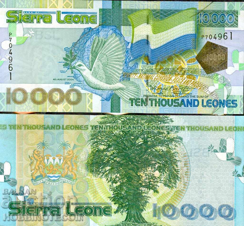 SIERRA LEONE SIERRA LEONE 10000 - 10.000 număr 2004 NOU UNC