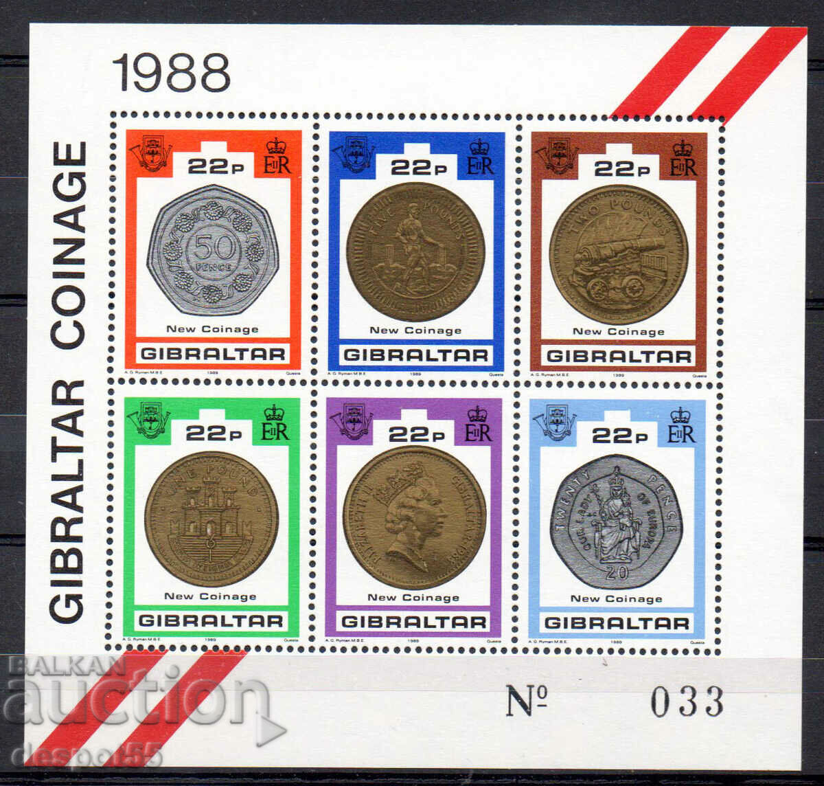 1989. Гибралтар. Ново монетосечене. Блок.