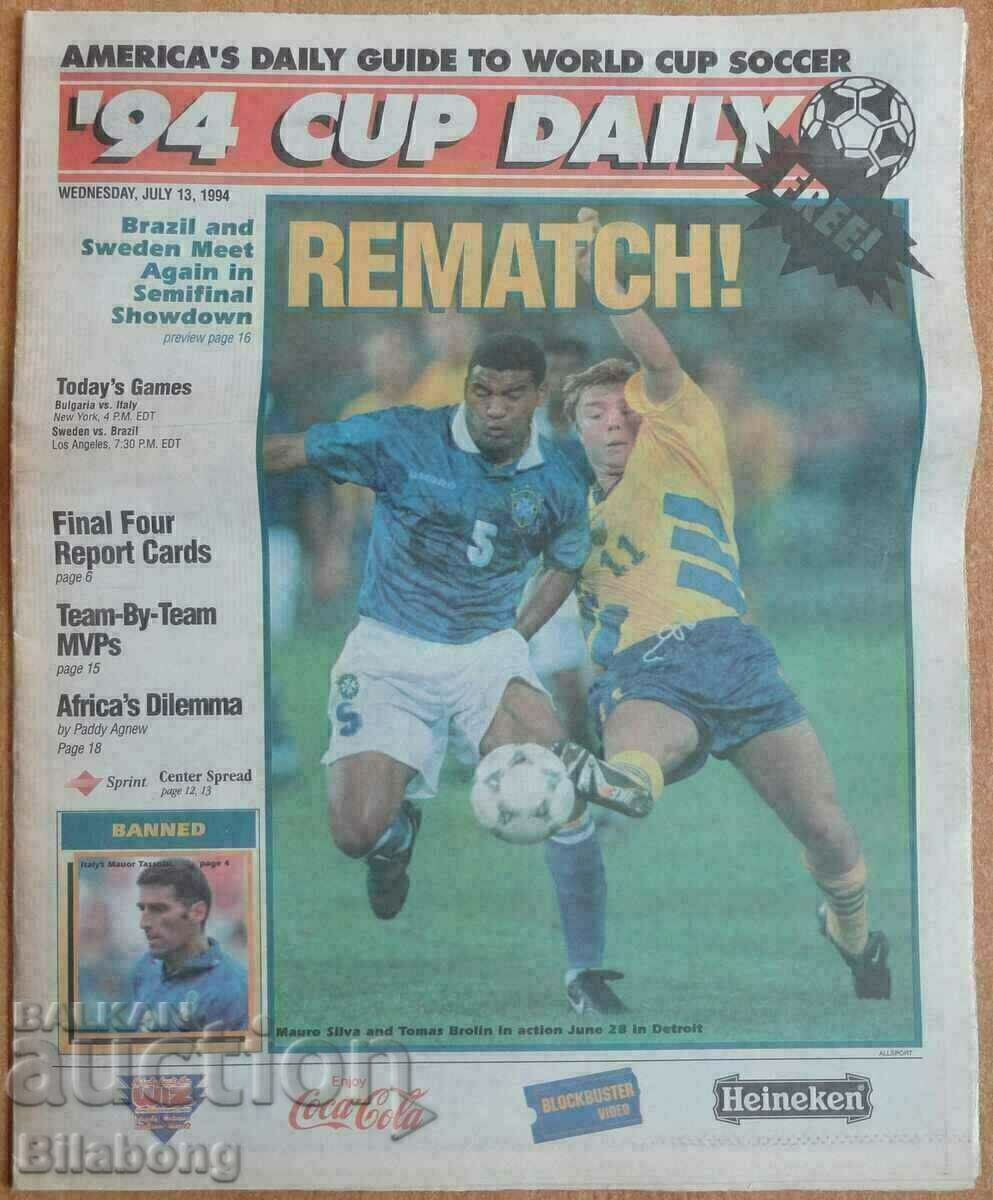 Football program Bulgaria - Italy, 1/2 final USA' 1994