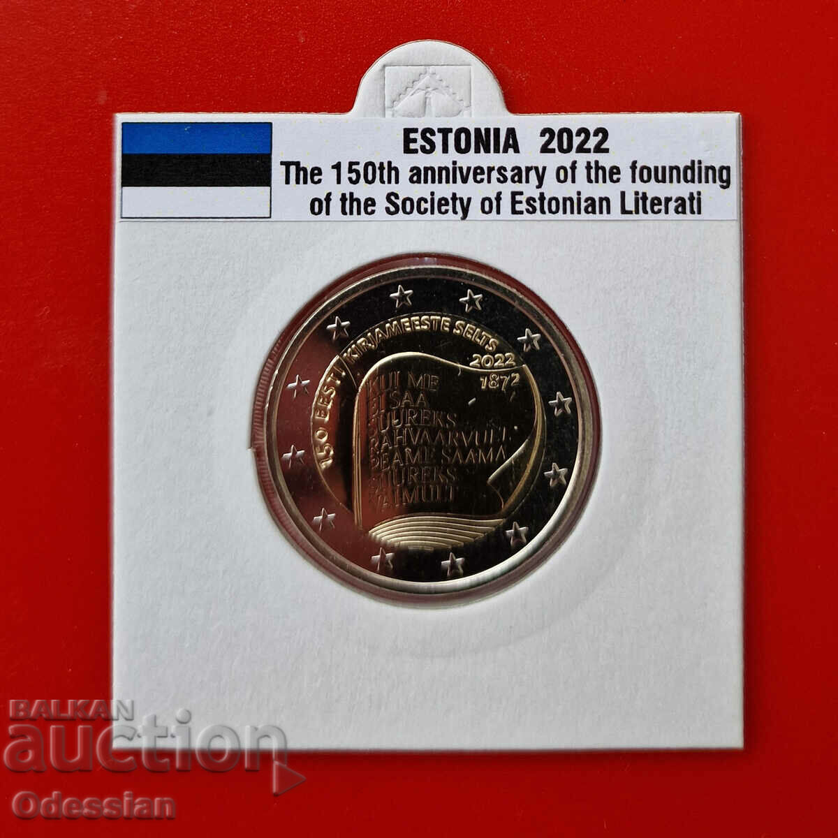 Estonia, 2 euro, "Estonian Literary Society", 2022