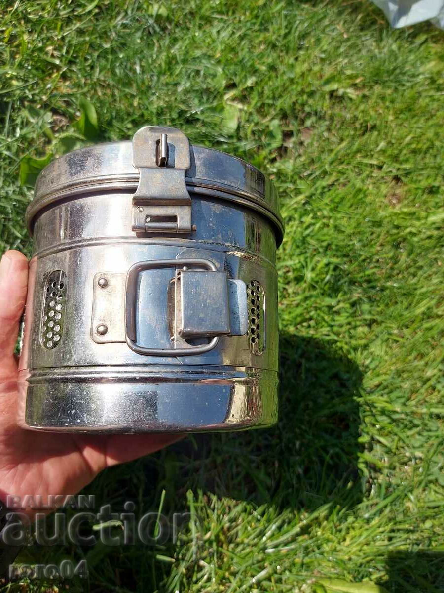 MEDICAL POT WITH TAMPONS - STAINLESS STEEL - 6