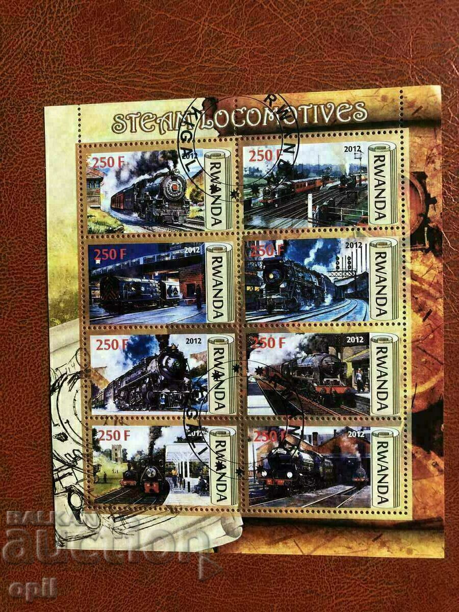 Stamped Block Locomotives 2012 Rwanda Stamped Block Locomotives 2012 Rwanda